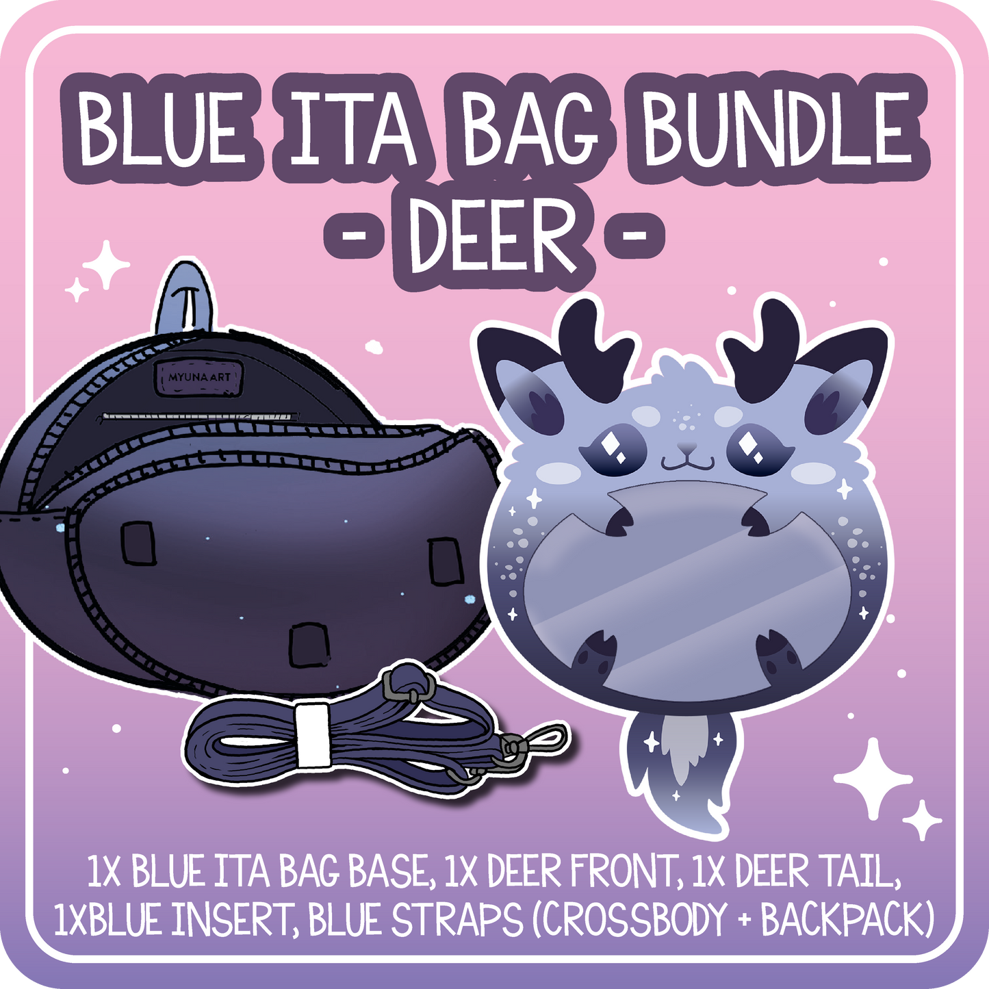 Kawaii Kompanions Ita Bag Bundle Blue Deer