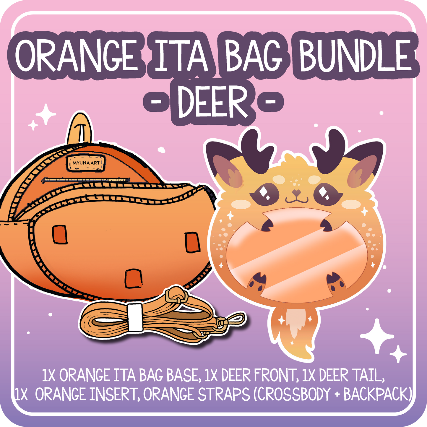 Kawaii Kompanions Ita Bag Bundle Orange Deer