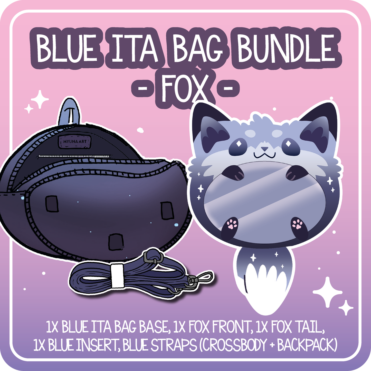 Kawaii Kompanions Ita Bag Bundle Blue Fox