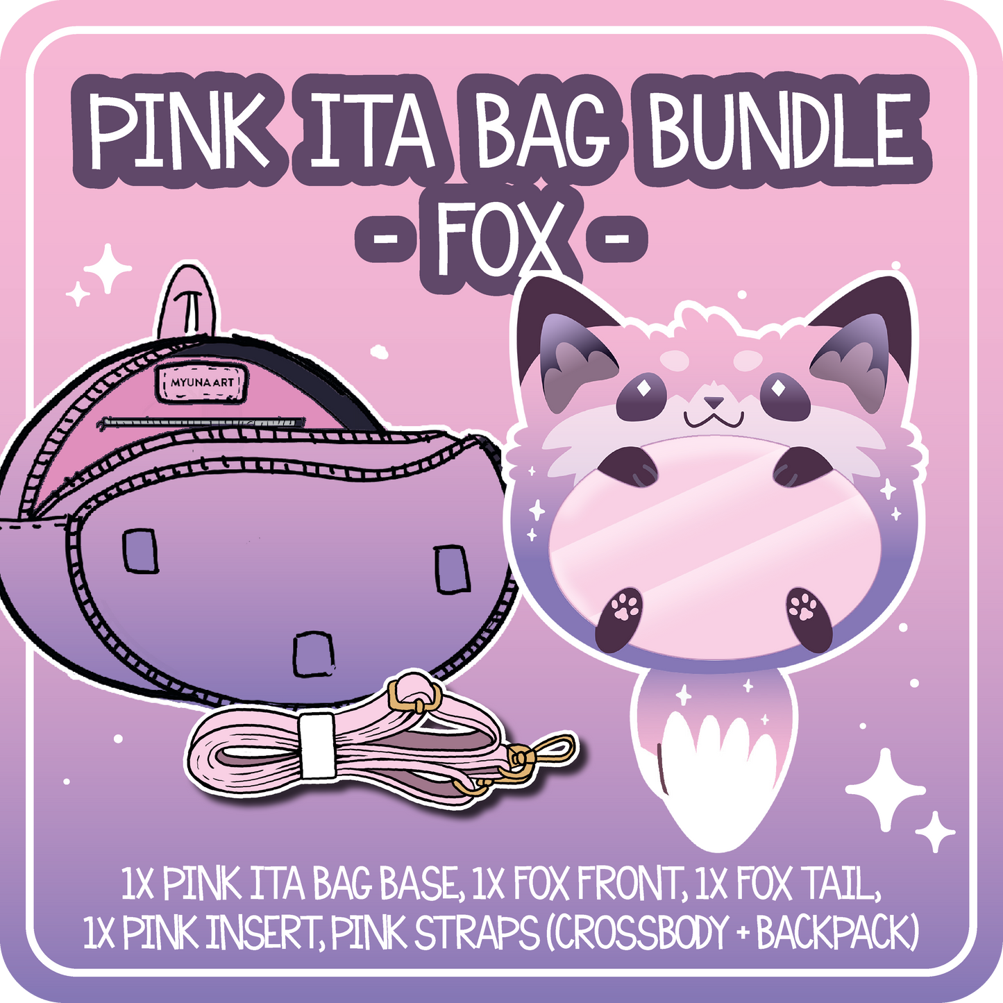 Kawaii Kompanions Ita Bag Bundle Pink Fox