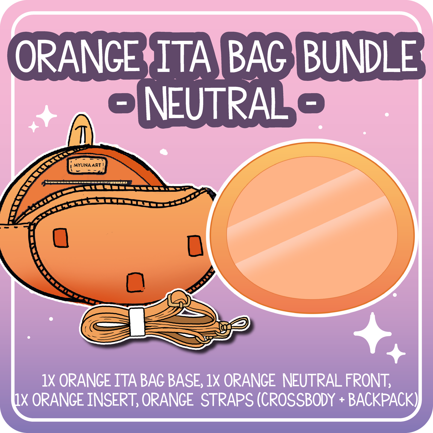 Kawaii Kompanions Ita Bag Bundle Orange Neutral Front