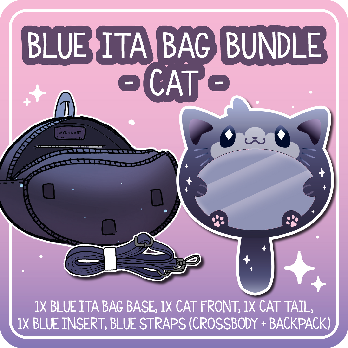 Kawaii Kompanions Ita Bag Bundle Blue Cat