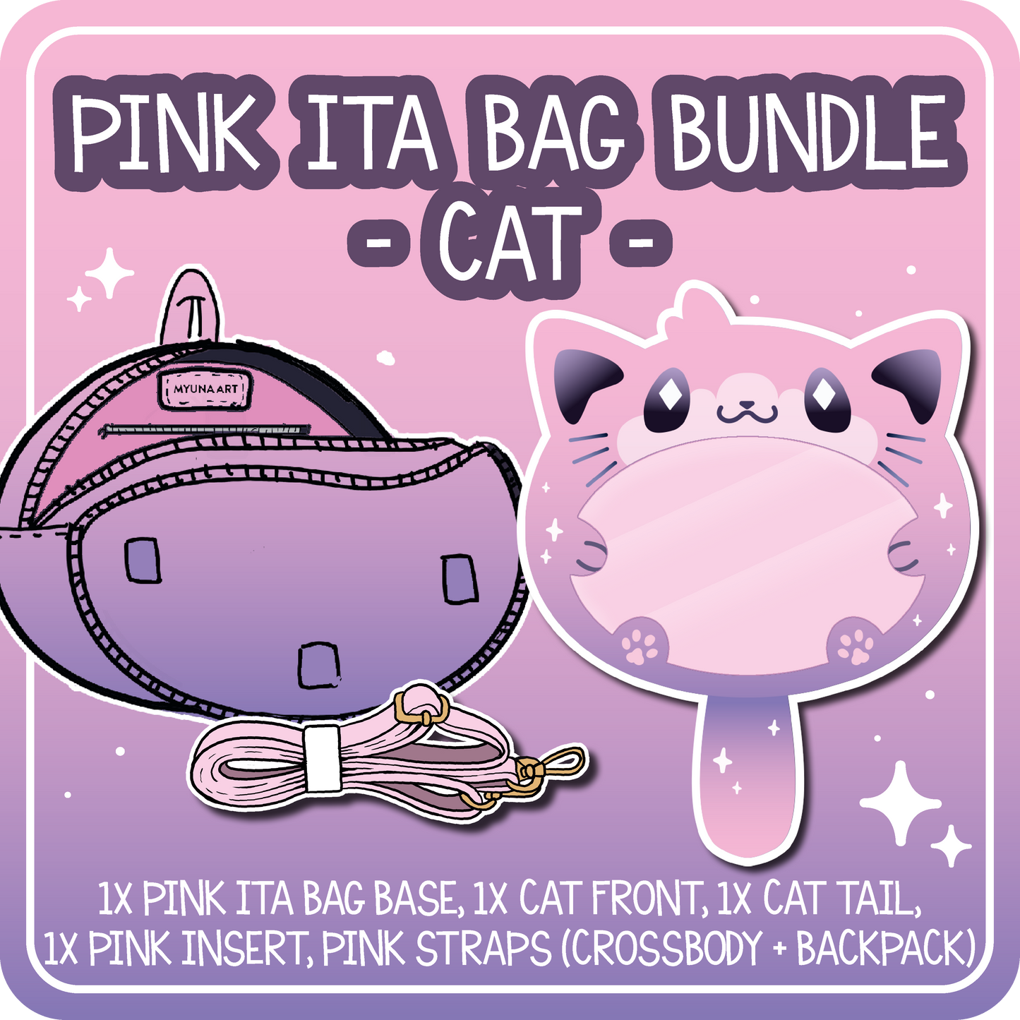 Kawaii Kompanions Ita Bag Bundle Pink Cat