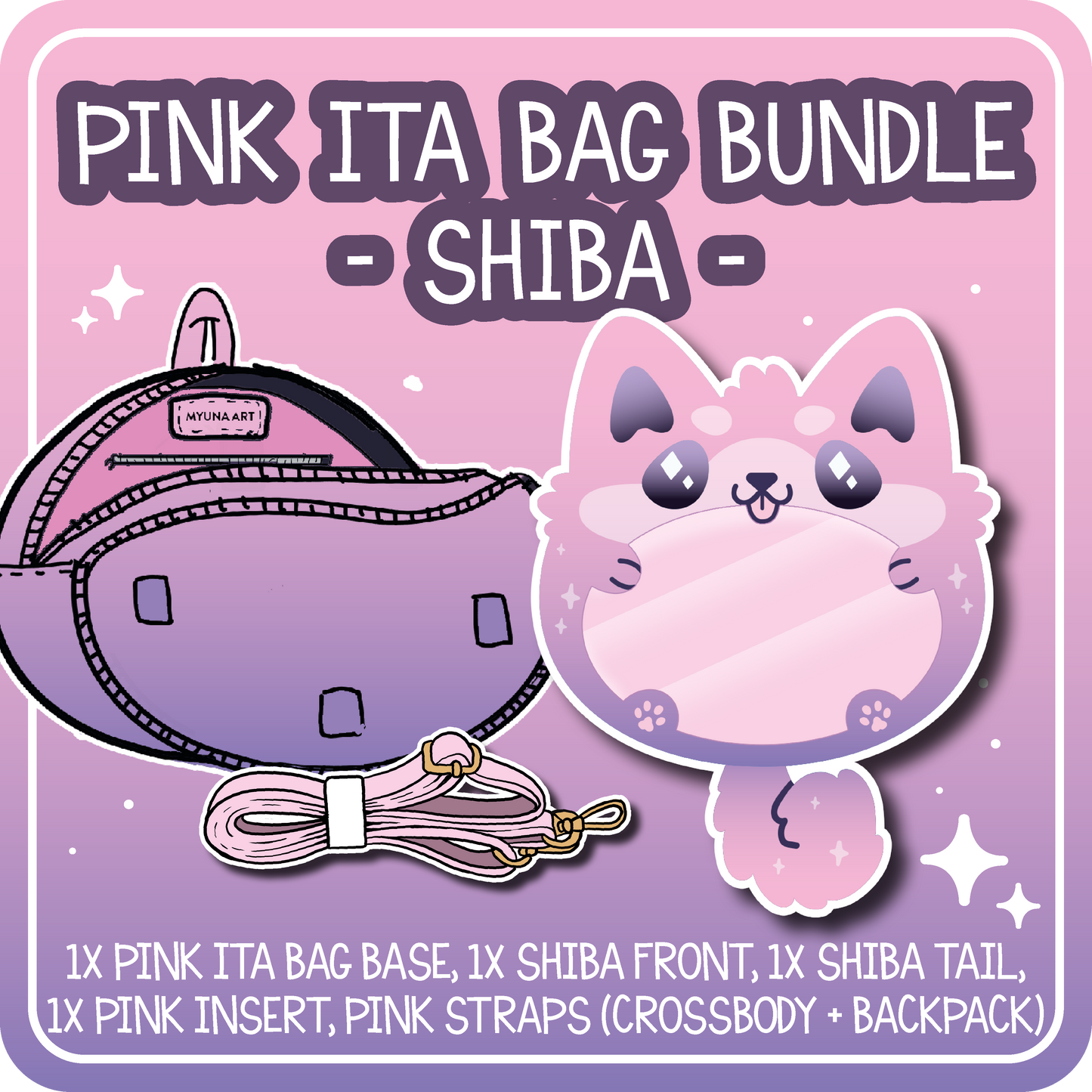 Kawaii Kompanions Ita Bag Bundle Pink Shiba // Corgi Dog Bag