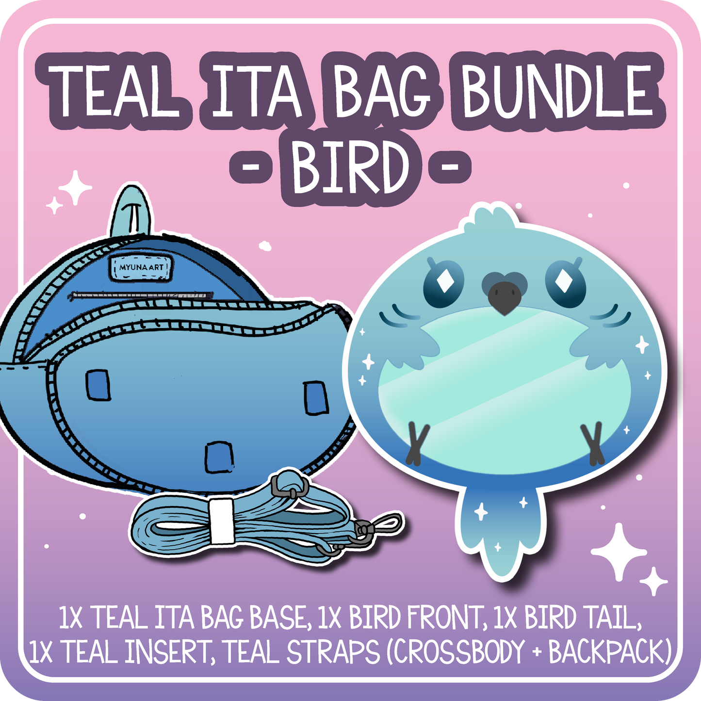 Kawaii Kompanions Ita Bag Bundle Teal Bird