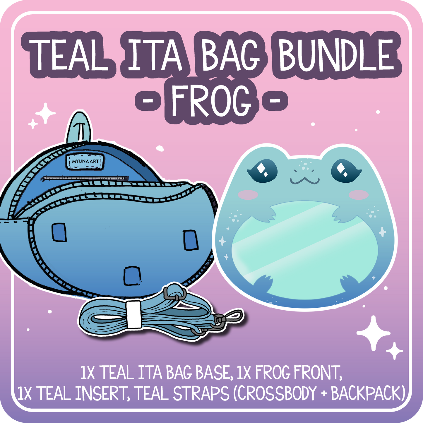 Kawaii Kompanions Ita Bag Bundle Teal Frog