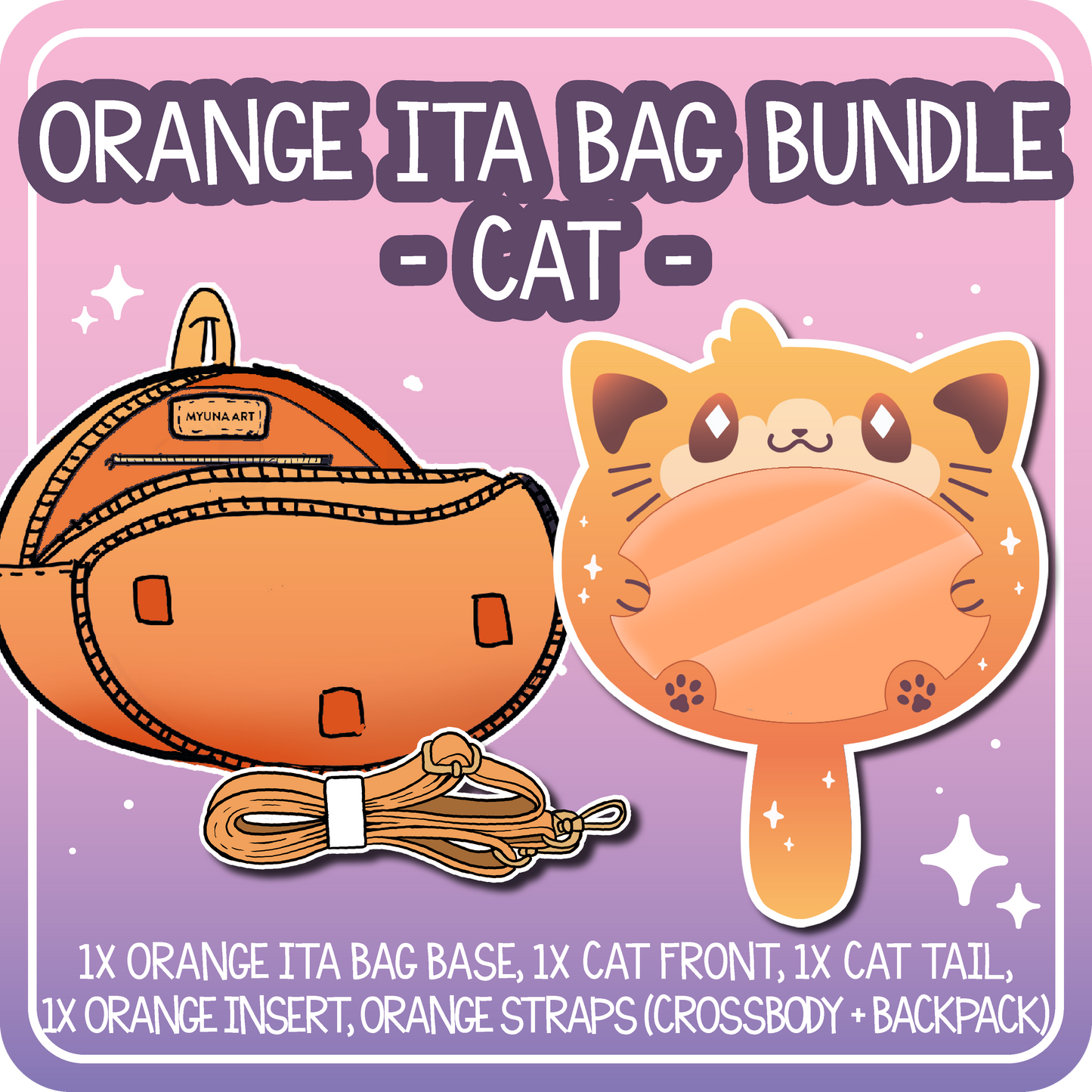 Kawaii Kompanions Ita Bag Bundle Orange Cat