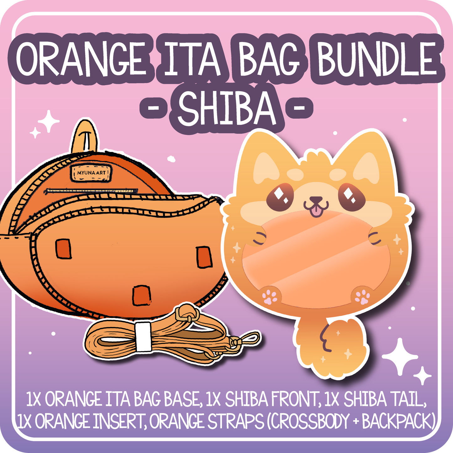 Kawaii Kompanions Ita Bag Bundle Orange Shiba