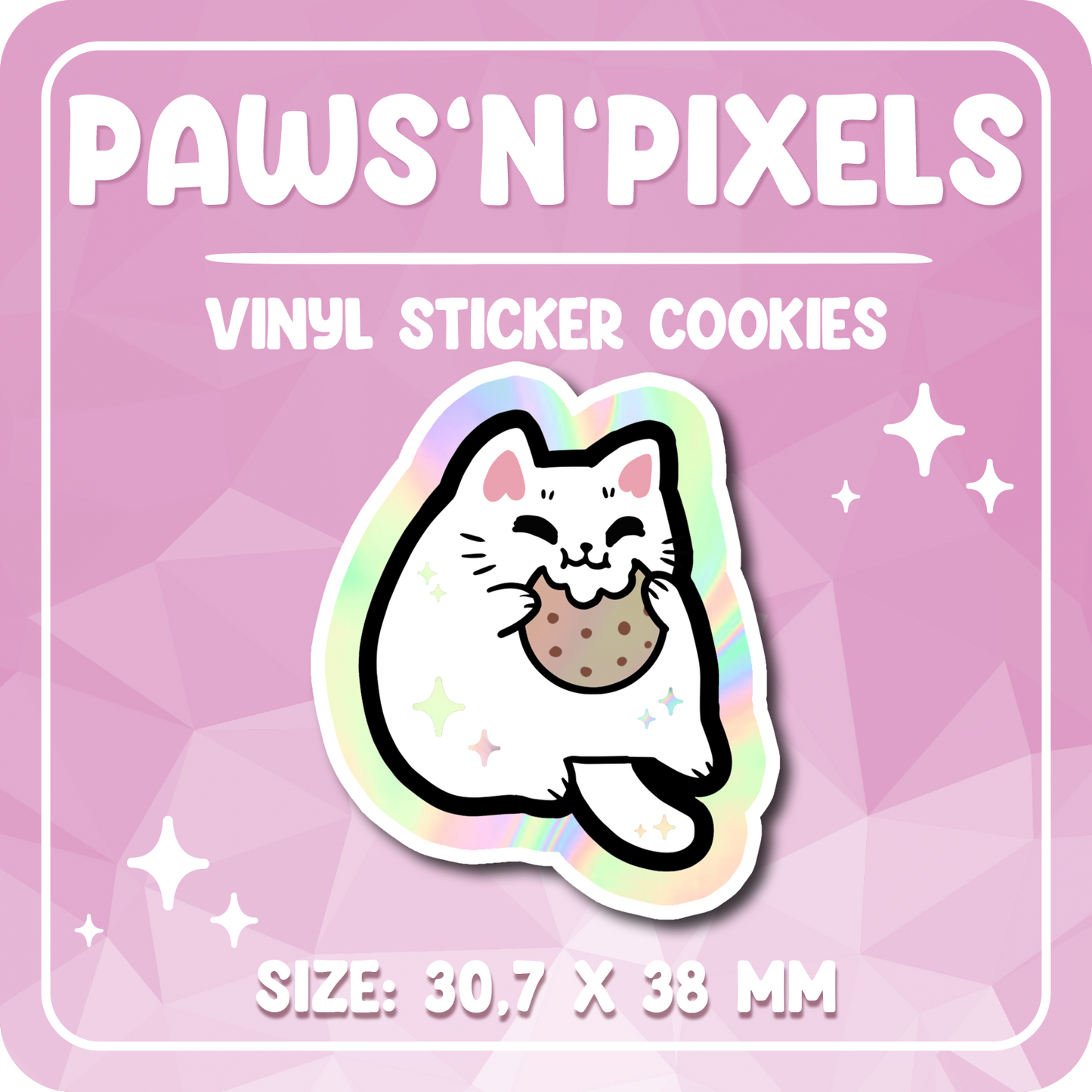 Paws'n'Pixels Accept all Cookies Holo Vinyl Sticker