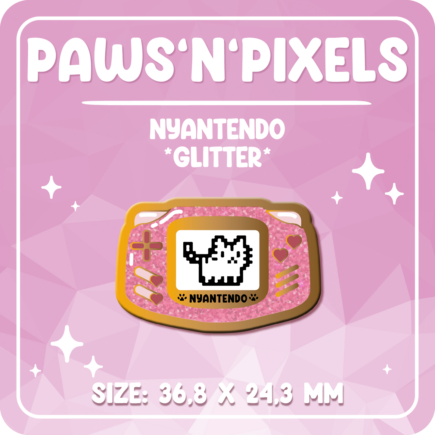 Paws'n'Pixels Nyantendo GLITTER enamel pin