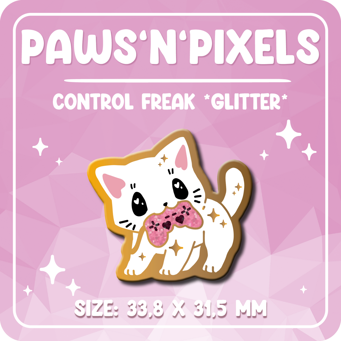 Paws'n'Pixels Control Freak GLITTER enamel pin