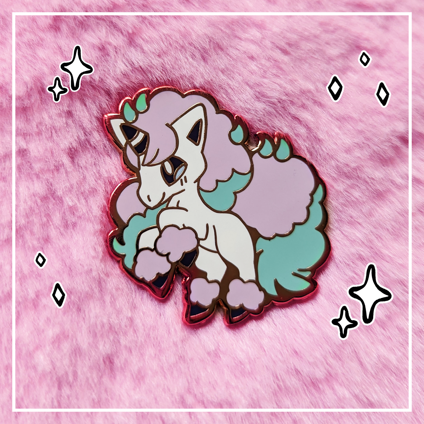 Galarian Ponyta Hard Enamel Pin (+ optional Holo Sticker Upgrade)