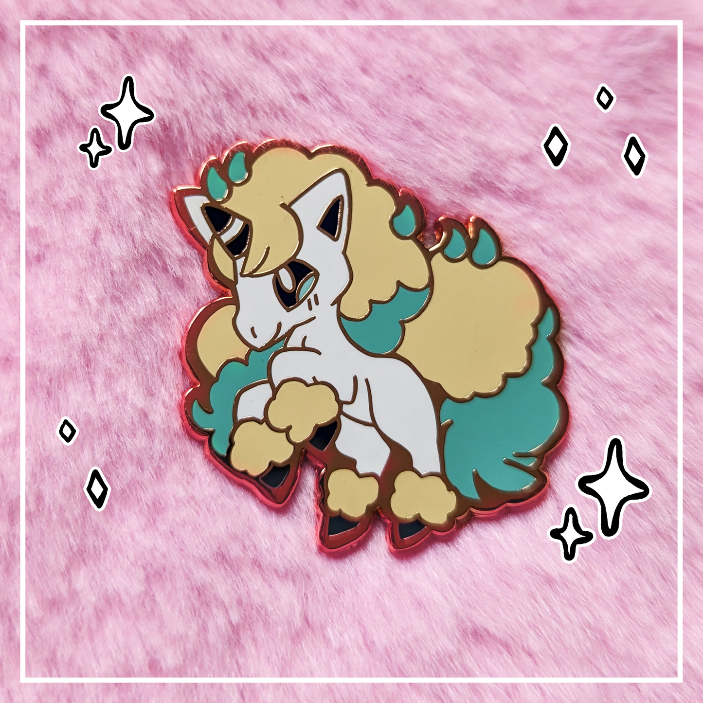Galarian Ponyta Hard Enamel Pin (+ optional Holo Sticker Upgrade)