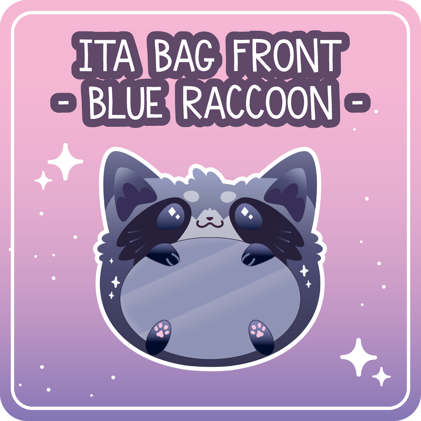 Kawaii Kompanions Ita Bag Exchangable Front Designs Raccoon - 4 different colors -
