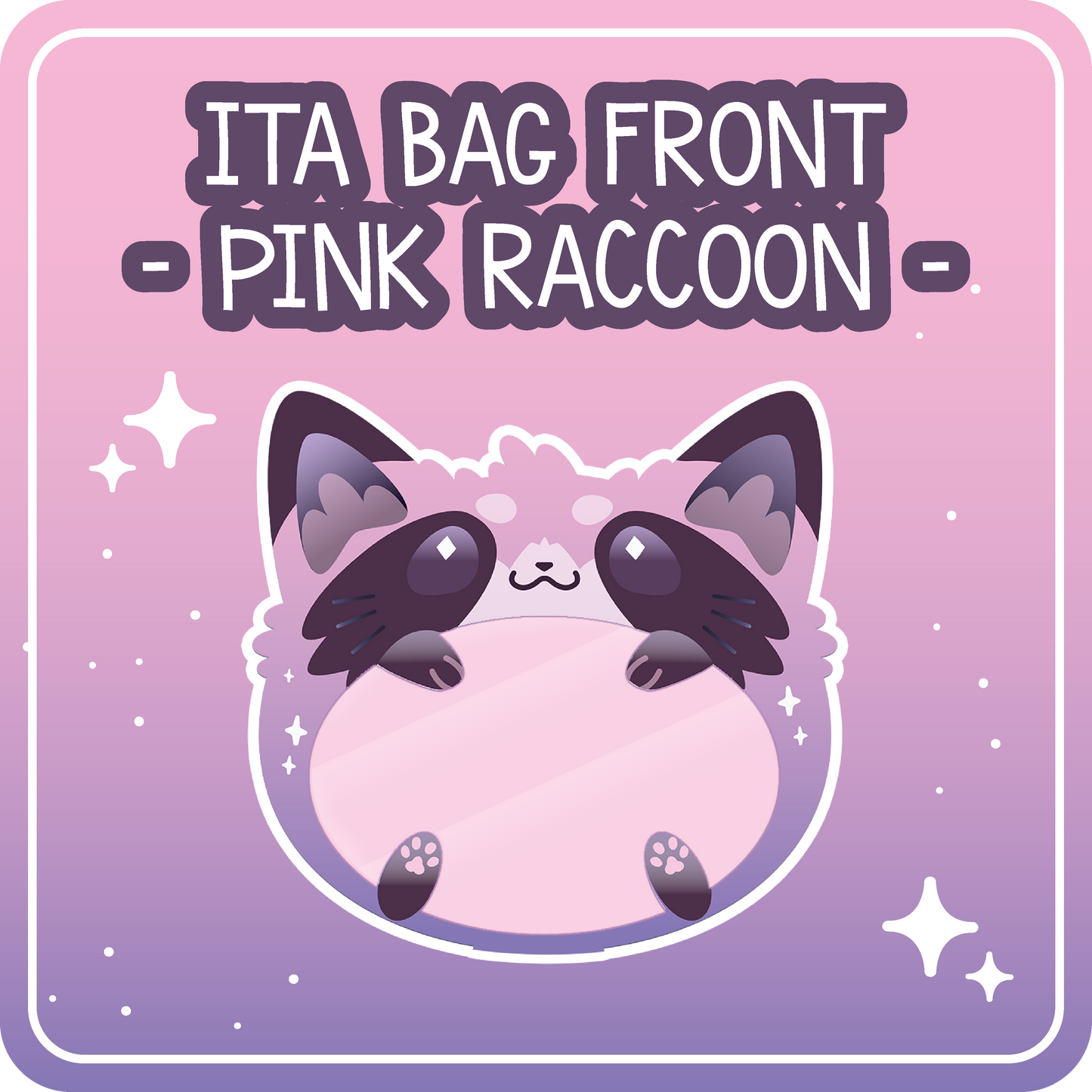 Kawaii Kompanions Ita Bag Exchangable Front Designs Raccoon - 4 different colors -