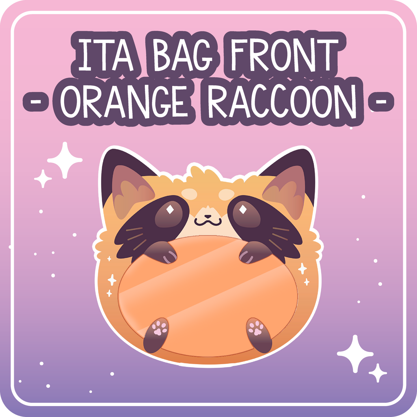 Kawaii Kompanions Ita Bag Exchangable Front Designs Raccoon - 4 different colors -