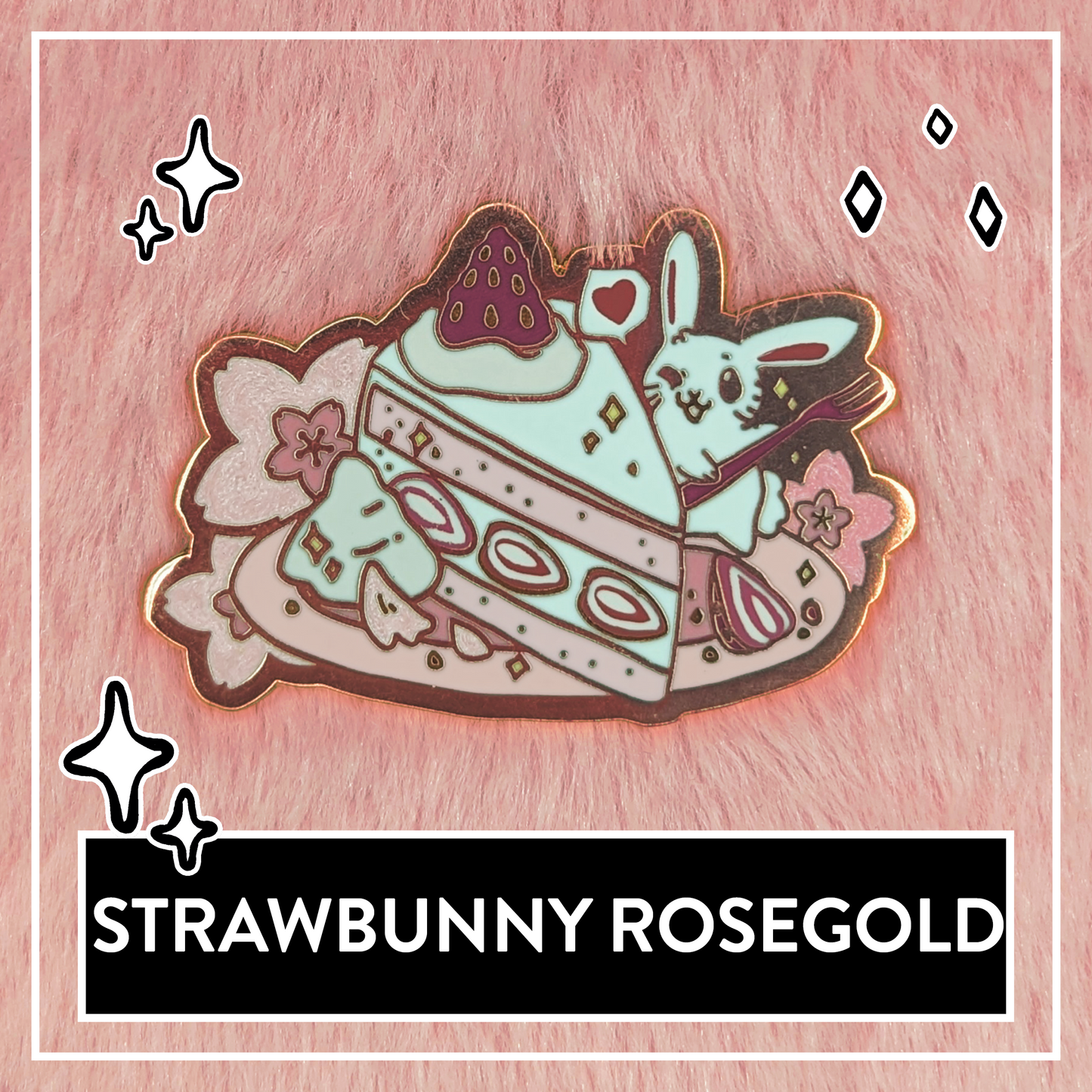 Sakura Snacks - Strawbunny Cheesecake Pin Rosegold