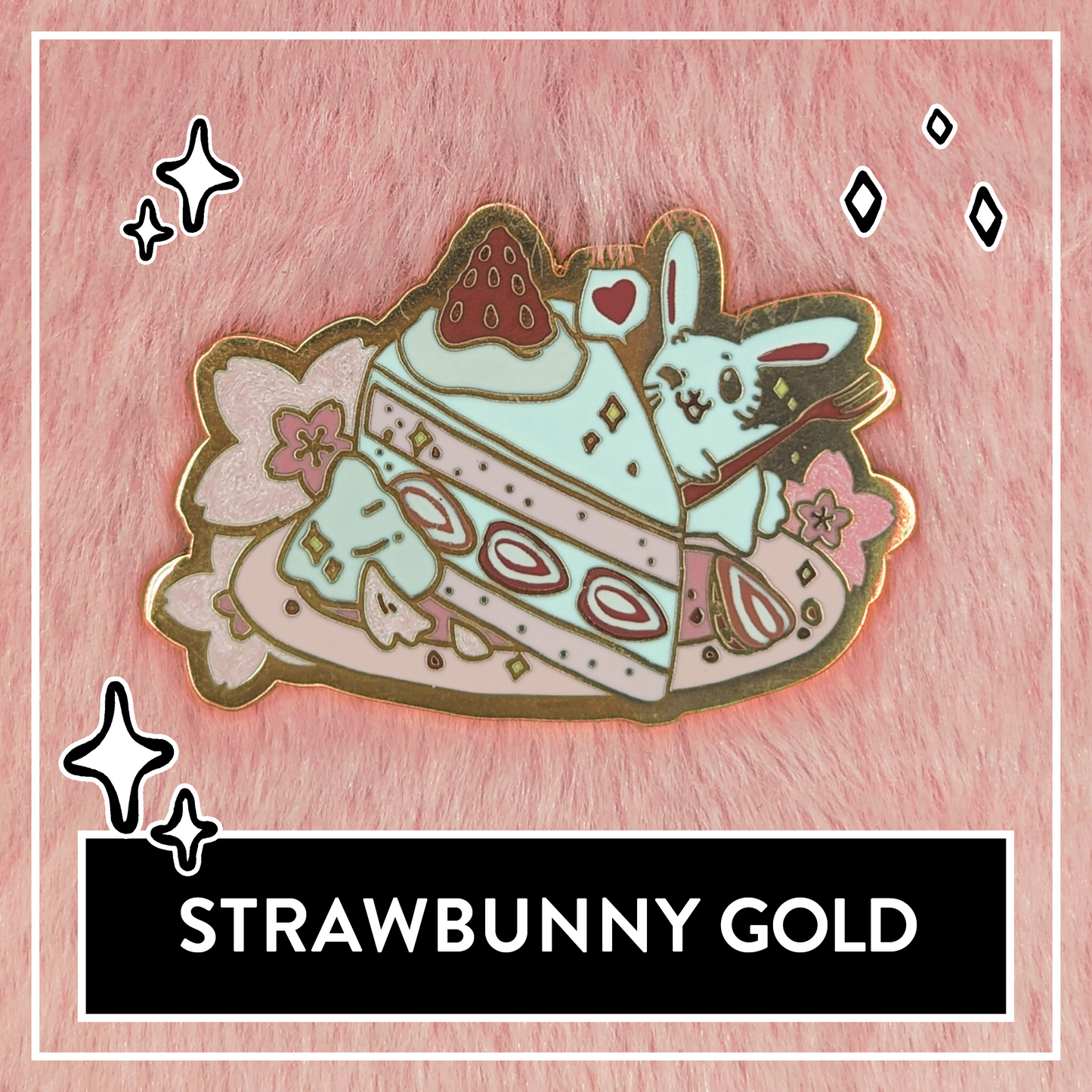 Sakura Snacks - Strawbunny Cheesecake Pin Gold