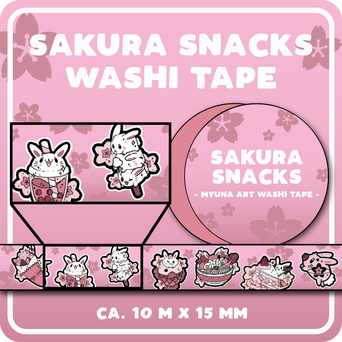 Sakura Snacks - Washi Tape featuring all 7 designs