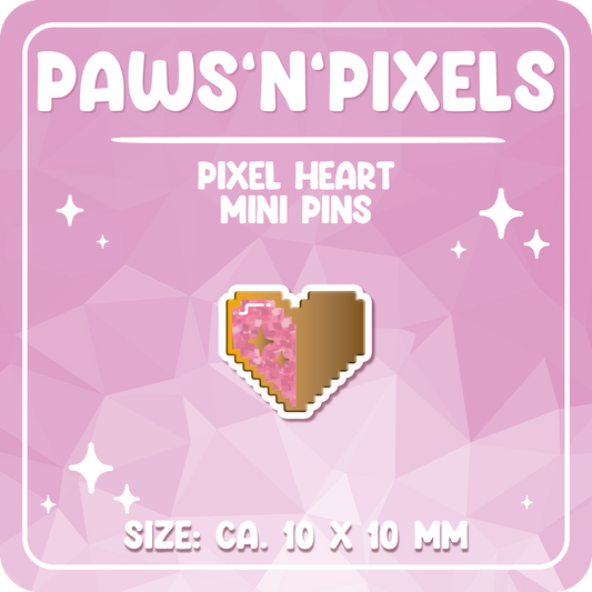 Paws'n'Pixels Mini Half Heart GLITTER enamel pin
