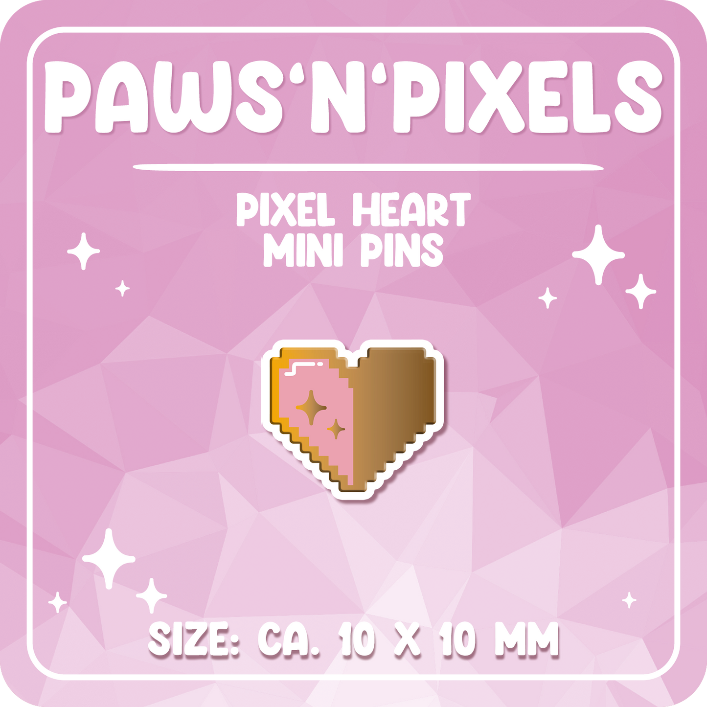 Paws'n'Pixels Mini Half Heart enamel pin