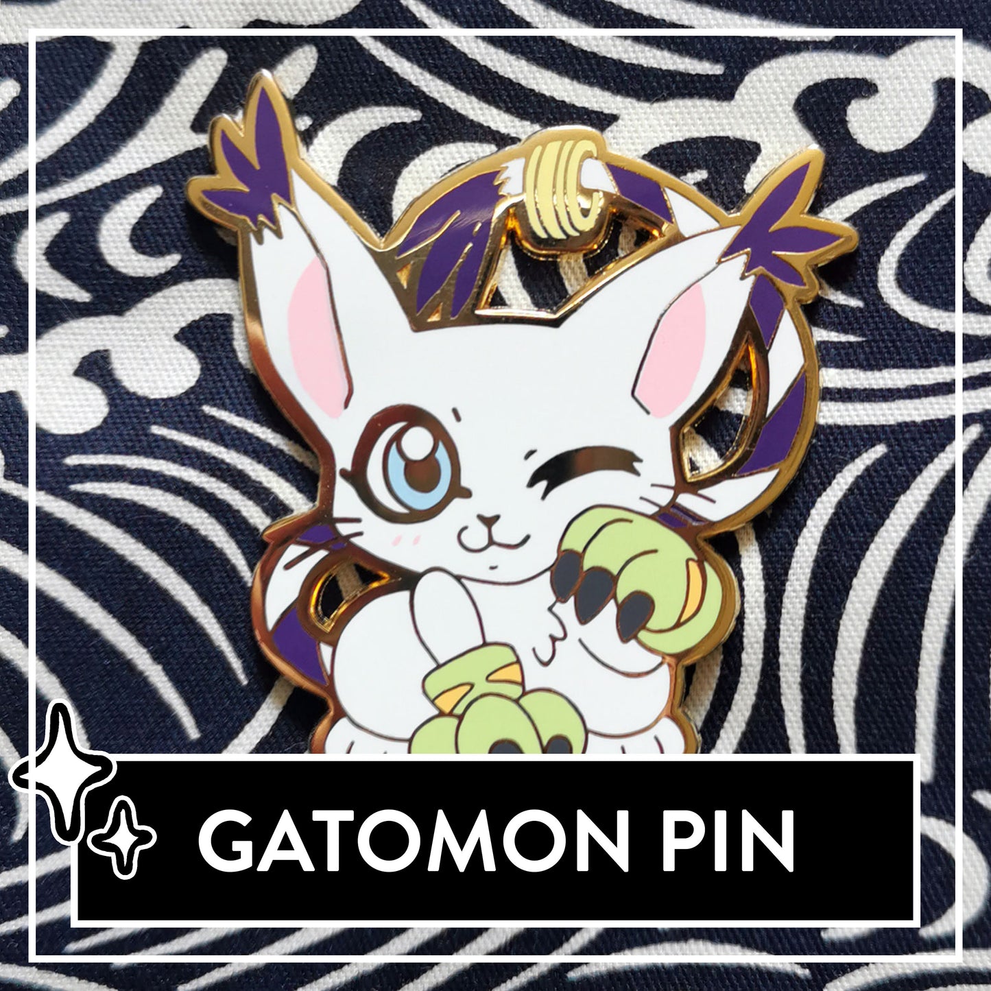 Digimon Gatomon Hard Enamel Pin – Cute Digimon Fanart Pin