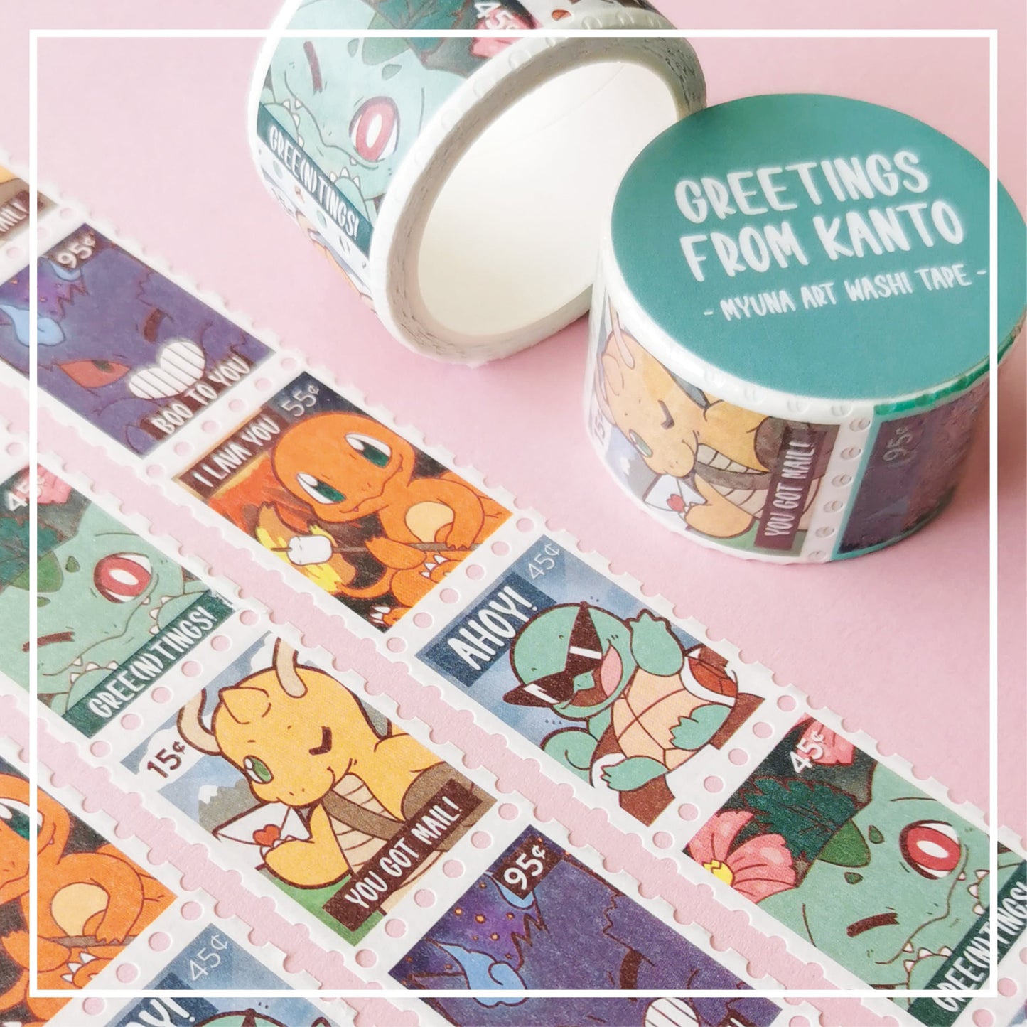 Pokemon Stamp Washi Tape "Greetings from Kanto"