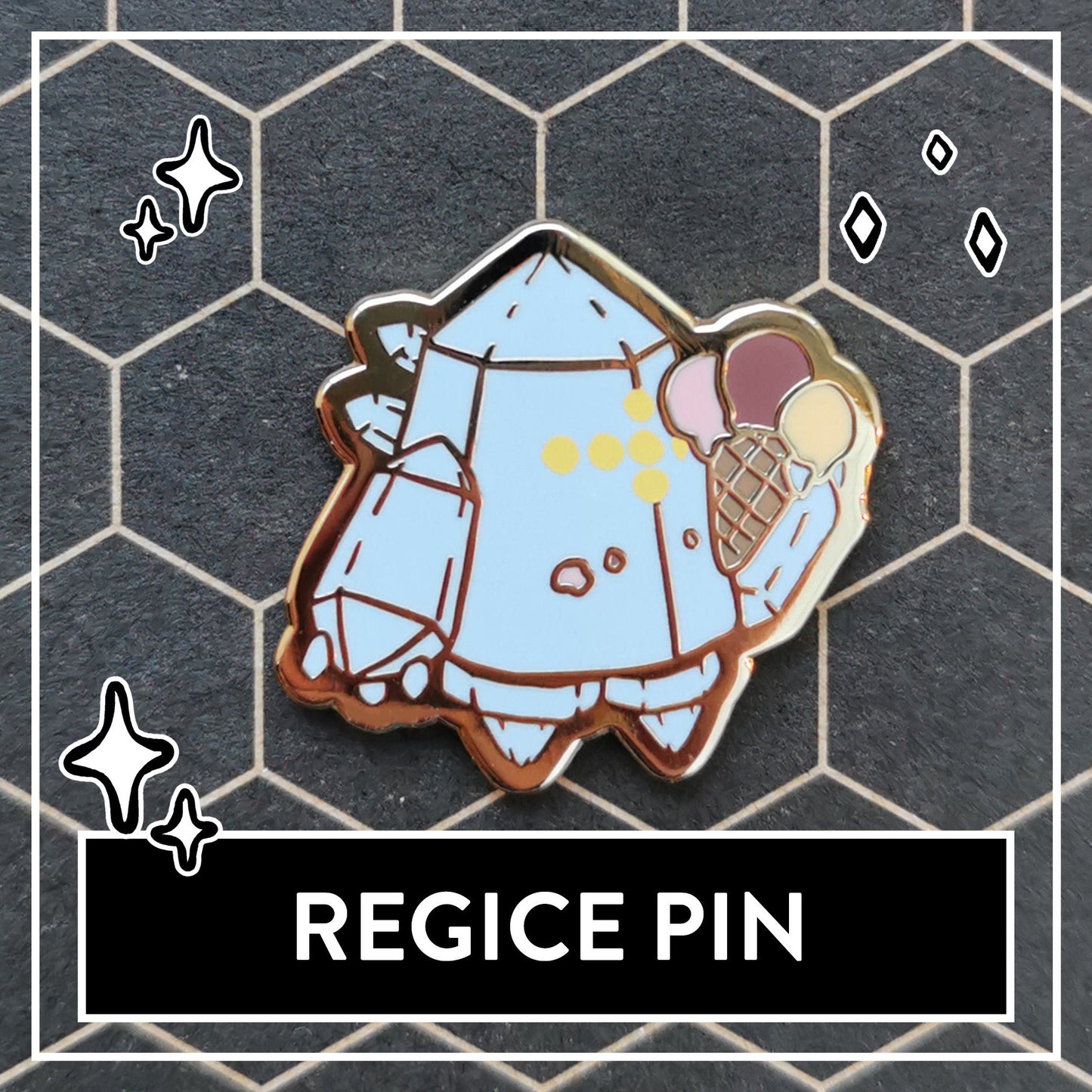 Pokemon Legendary Regi Pins – Small & cute Hard Enamel Pins Regice, Regirock, Registeel Chibi Style