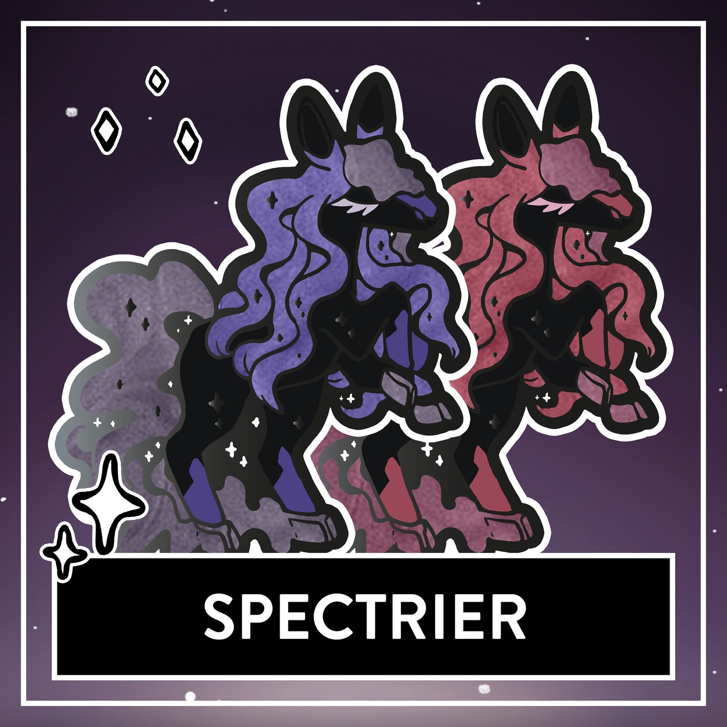 Braixen, Marowak & Spectrier Hard Enamel Pins with pearlescent Details + optional HOLO Sticker, Ghost Halloween Pins