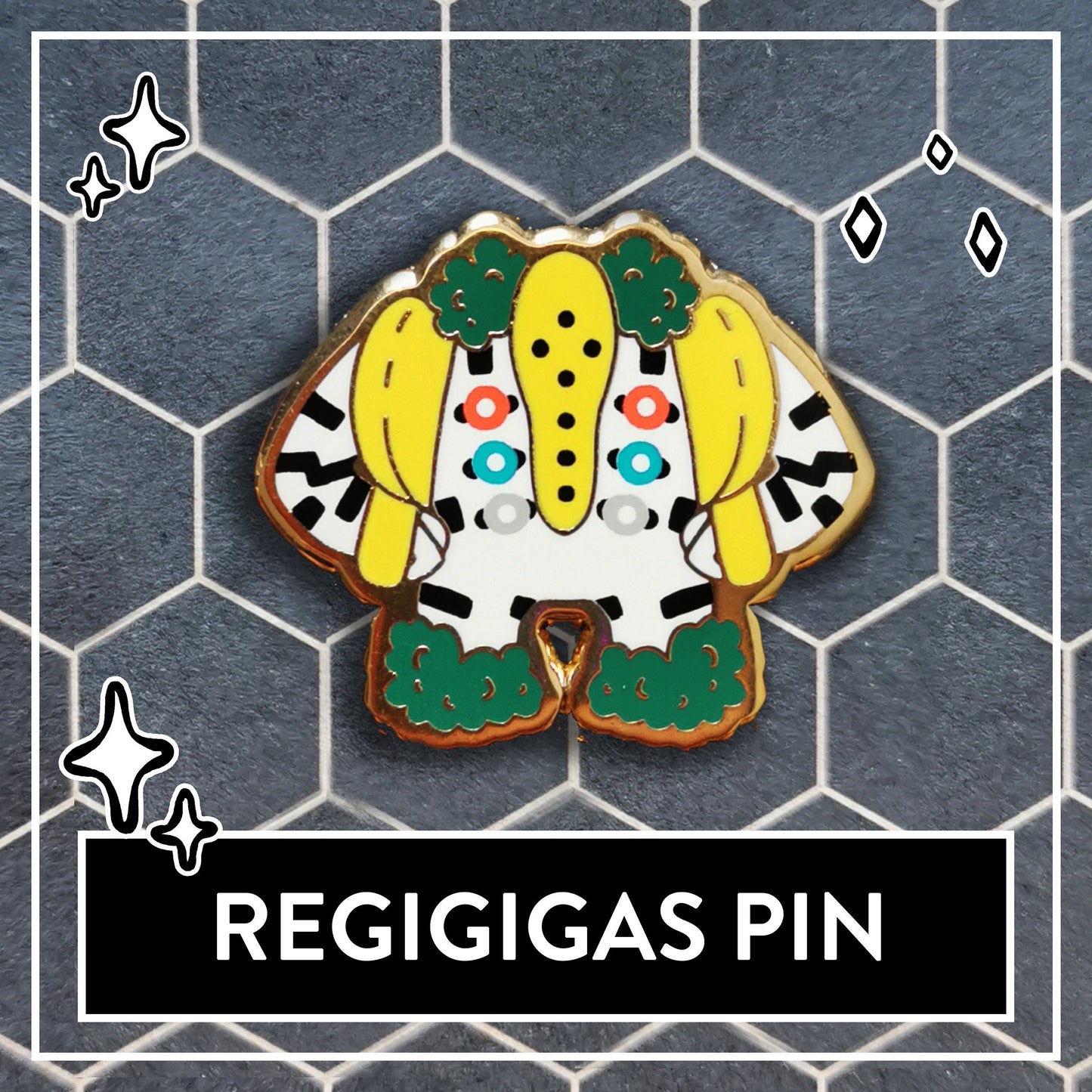Pokemon Legendary Regi Pins – Small & cute Hard Enamel Pins Regieleki, Regidrago, Regigigas Chibi Style