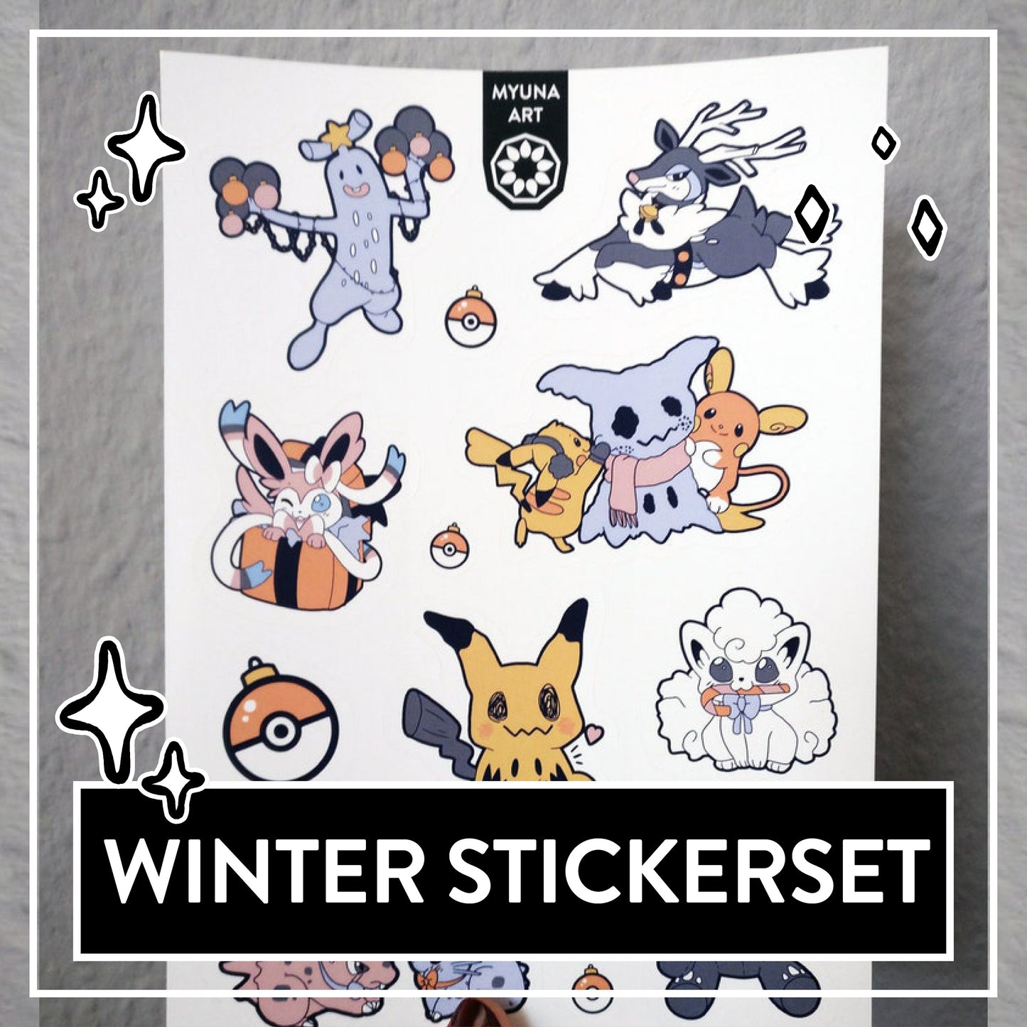 Pokemon Winter Sticker Set