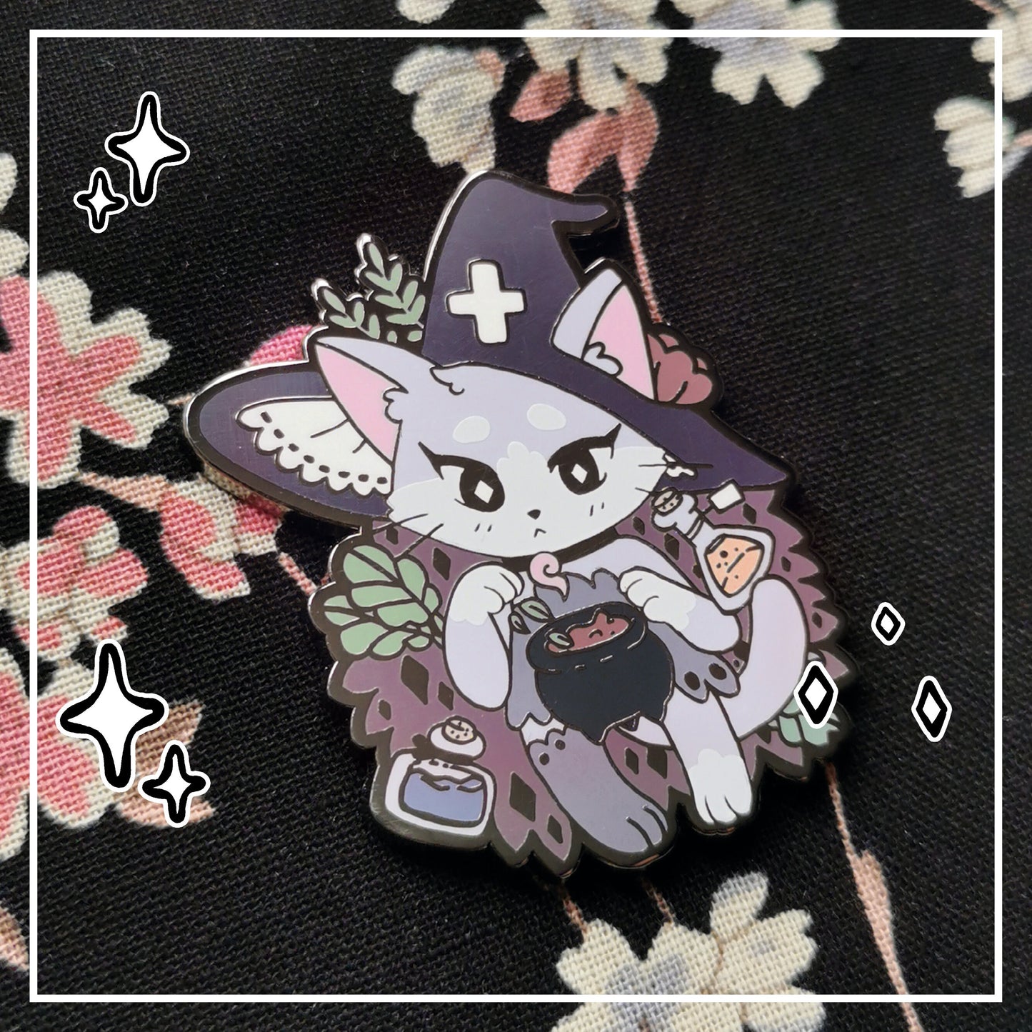 Herbal Witch Pin - Little Witch Acatemia Cat Witch Talisman Pins