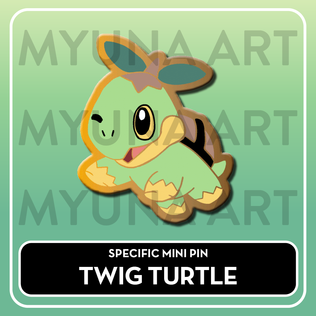 Grass Type Starters - Myuna's Mystery Mix Gacha Mini Pins