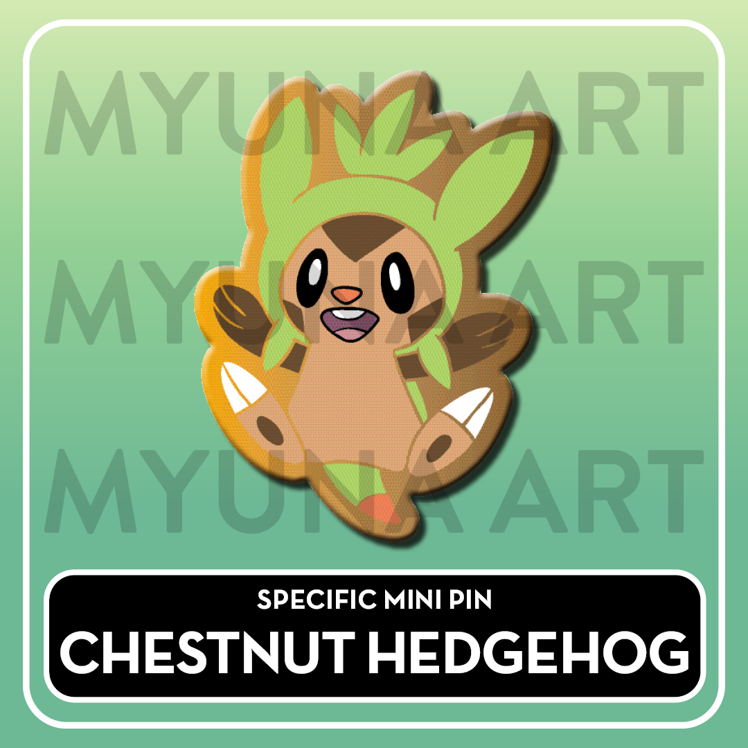 Grass Type Starters - Myuna's Mystery Mix Gacha Mini Pins