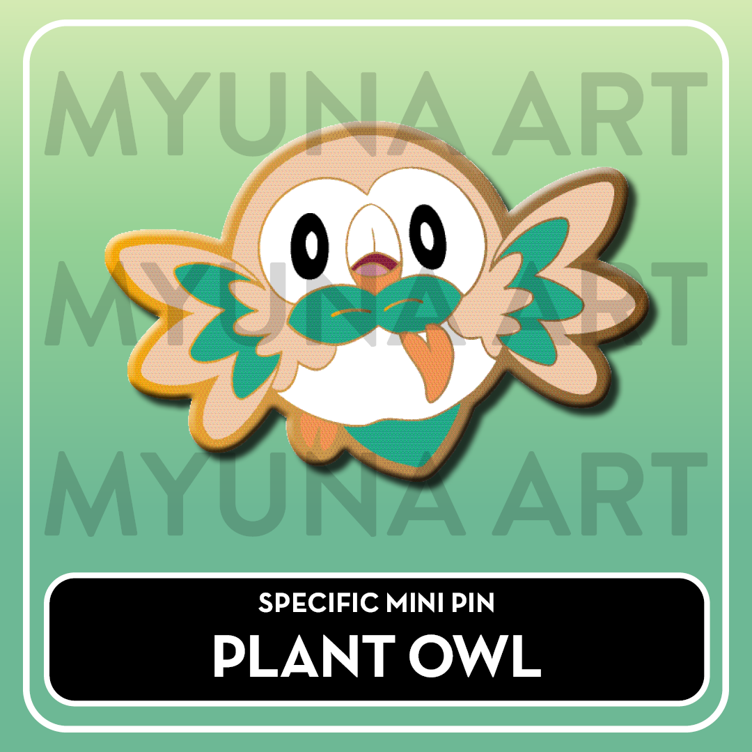 Grass Type Starters - Myuna's Mystery Mix Gacha Mini Pins
