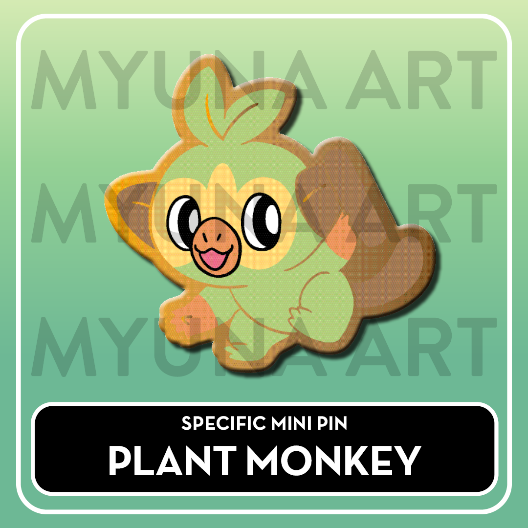 Grass Type Starters - Myuna's Mystery Mix Gacha Mini Pins