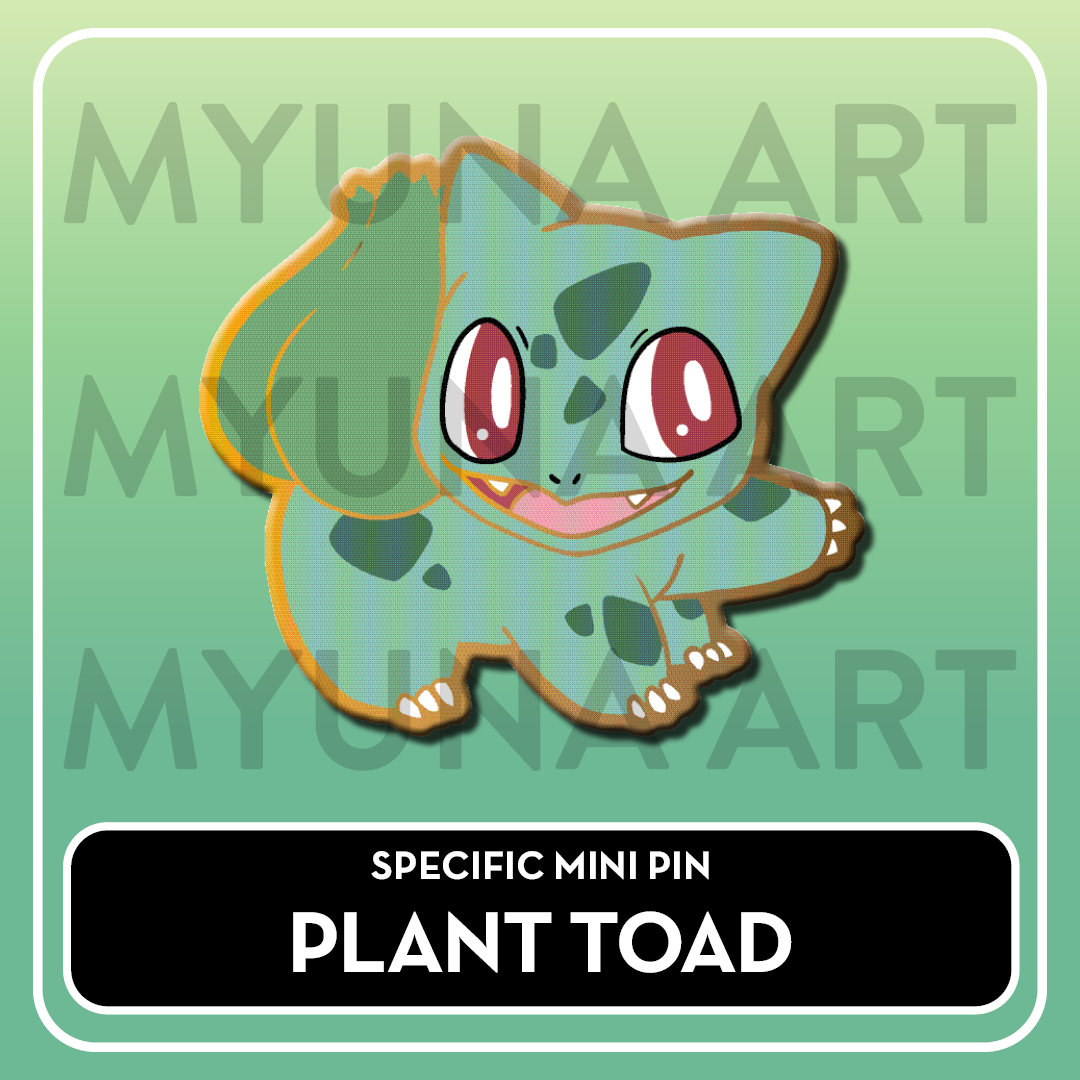 Grass Type Starters - Myuna's Mystery Mix Gacha Mini Pins