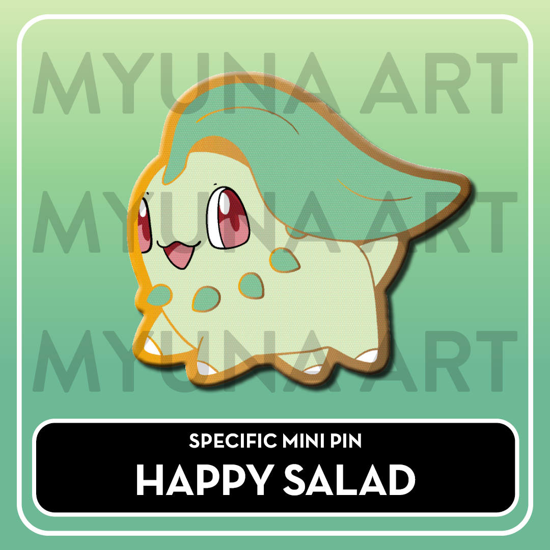 Grass Type Starters - Myuna's Mystery Mix Gacha Mini Pins
