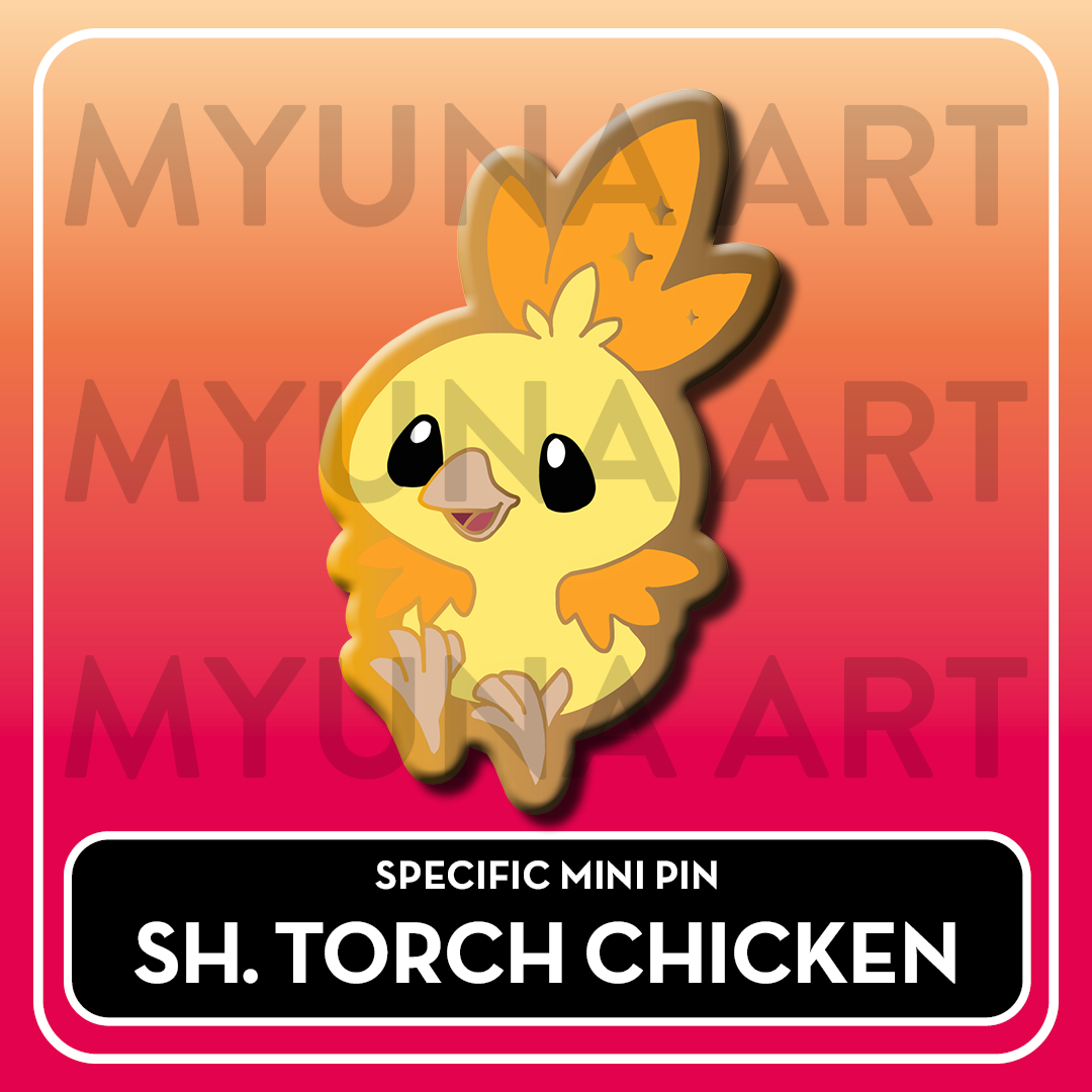 Fire Type Starters - Myuna's Mystery Mix Gacha Mini Pins