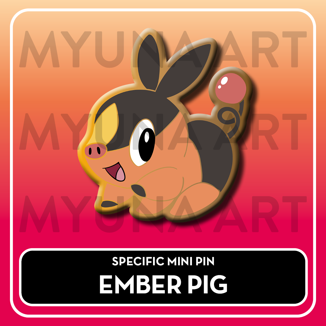 Fire Type Starters - Myuna's Mystery Mix Gacha Mini Pins