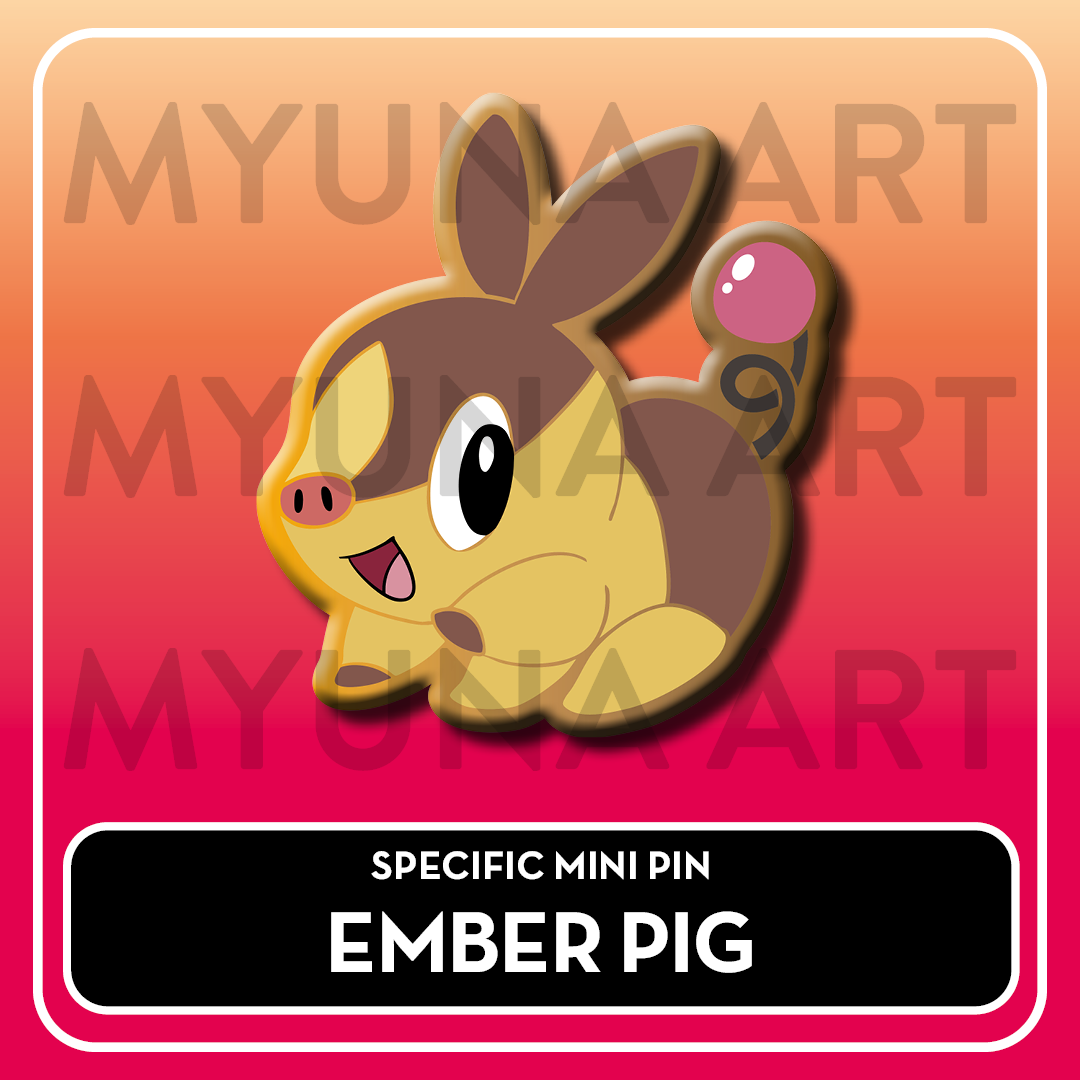 Fire Type Starters - Myuna's Mystery Mix Gacha Mini Pins