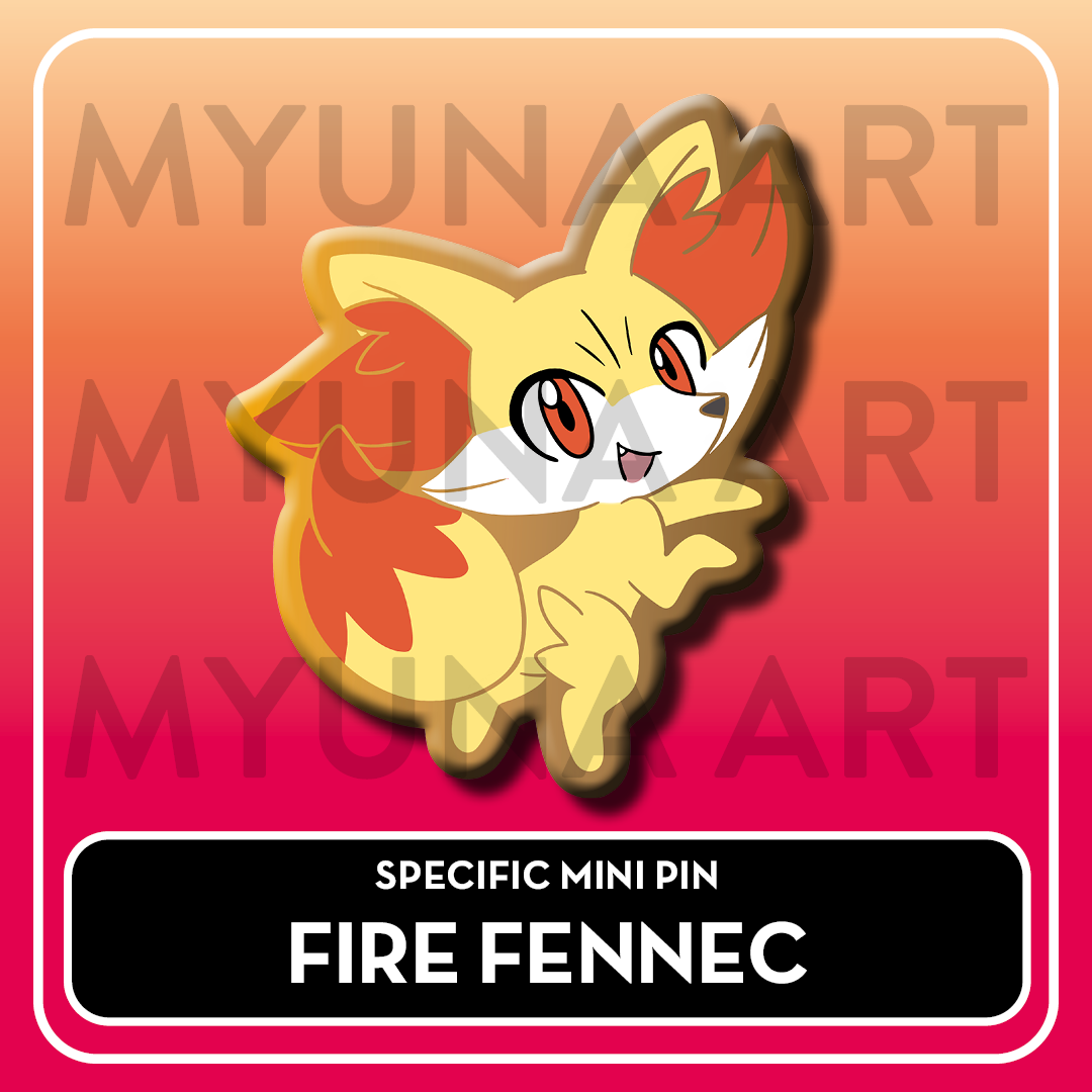 Fire Type Starters - Myuna's Mystery Mix Gacha Mini Pins