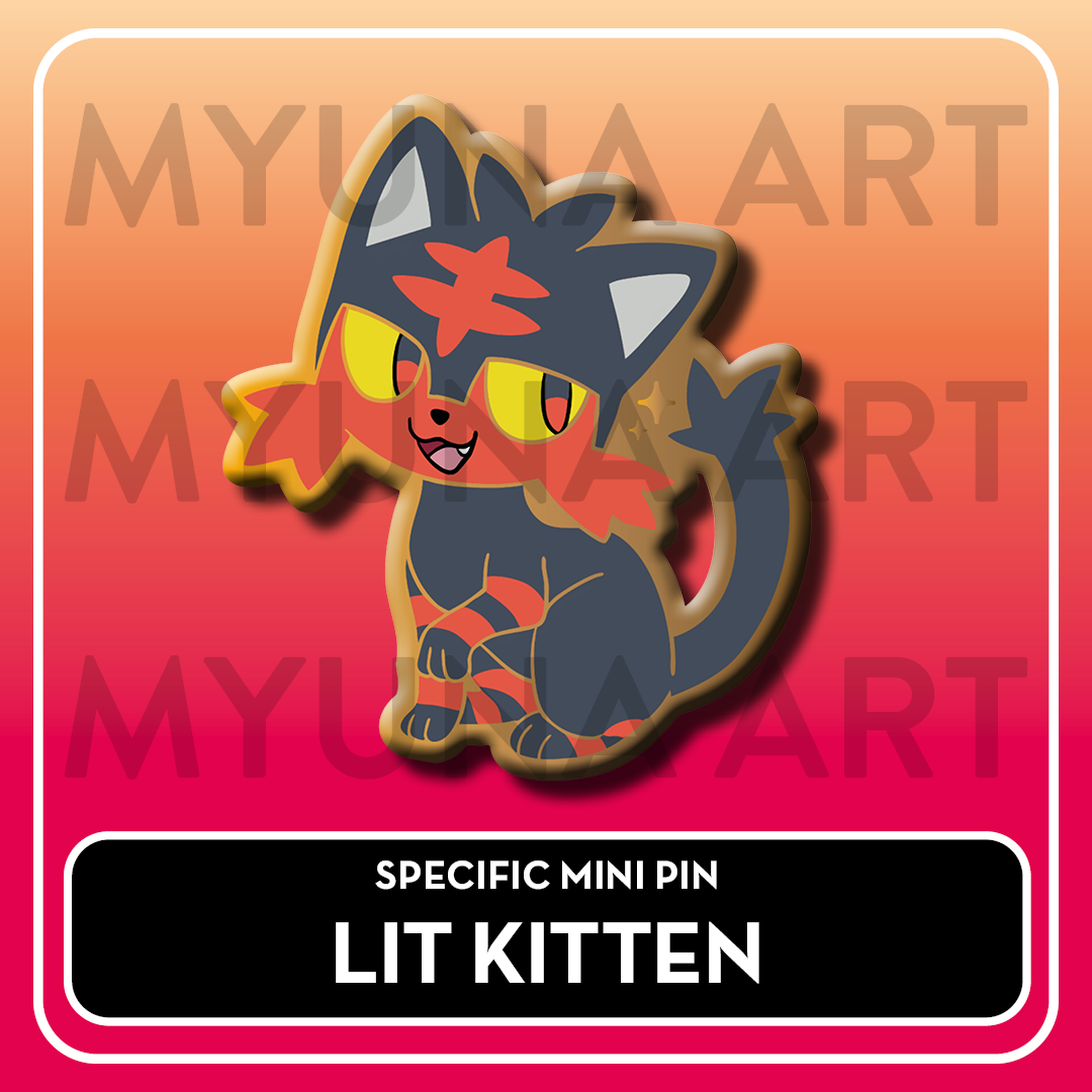 Fire Type Starters - Myuna's Mystery Mix Gacha Mini Pins