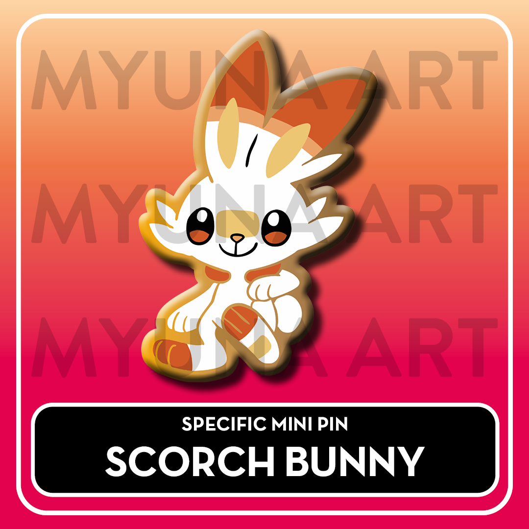 Fire Type Starters - Myuna's Mystery Mix Gacha Mini Pins