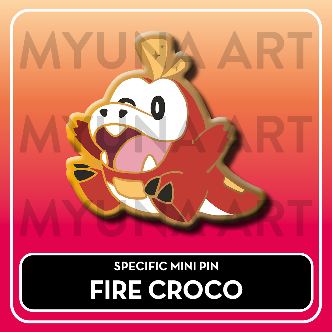Fire Type Starters - Myuna's Mystery Mix Gacha Mini Pins