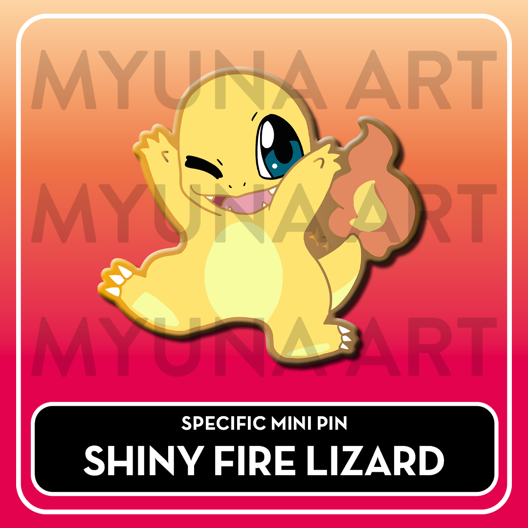 Fire Type Starters - Myuna's Mystery Mix Gacha Mini Pins