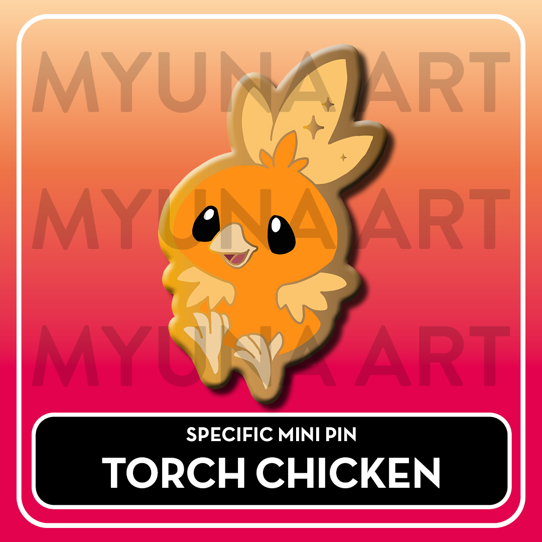 Fire Type Starters - Myuna's Mystery Mix Gacha Mini Pins