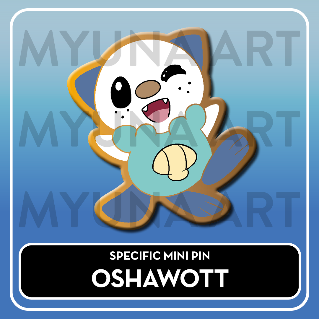 PREORDER Water Type Starters - Myuna's Mystery Mix Gacha Mini Pins