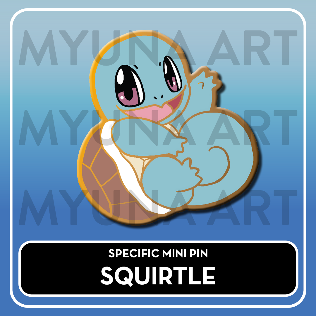 PREORDER Water Type Starters - Myuna's Mystery Mix Gacha Mini Pins