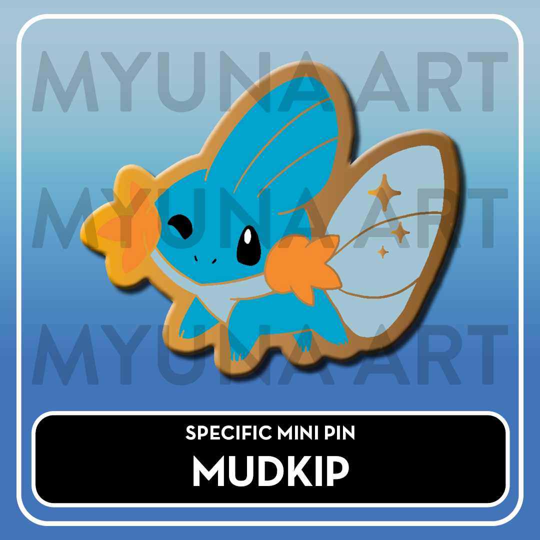 PREORDER Water Type Starters - Myuna's Mystery Mix Gacha Mini Pins